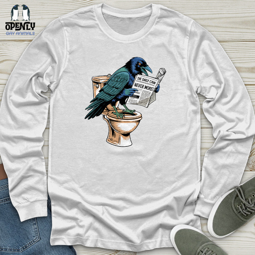 Raven Reading Newspaper Unisex Long Sleeve Tee Gift For Animal Lover