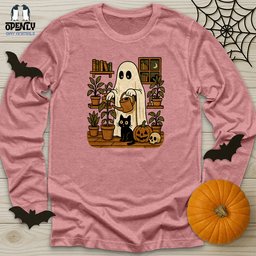 Retro Ghost Gardening Unisex Long Sleeve Tee Gift For Animal Lover