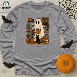 Retro Ghost Gardening Unisex Long Sleeve Tee Gift For Animal Lover
