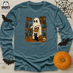 Retro Ghost Gardening Unisex Long Sleeve Tee Gift For Animal Lover