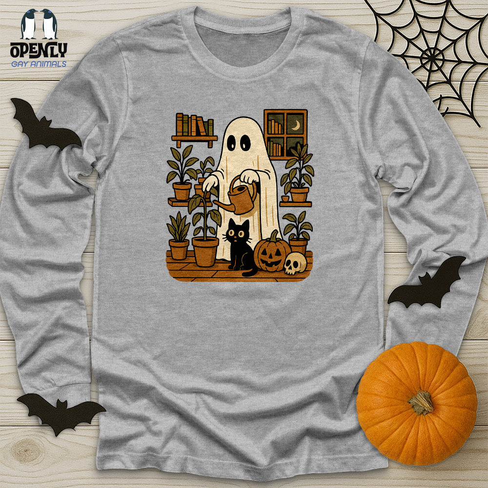 Retro Ghost Gardening Unisex Long Sleeve Tee Gift For Animal Lover