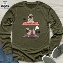 Inhale Exhale Dog Unisex Long Sleeve Tee Gift For Dog Lover