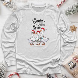 Santas Silliest Goose Unisex Long Sleeve Tee Gift For Animal Lover
