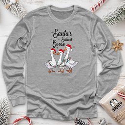 Santas Silliest Goose Unisex Long Sleeve Tee Gift For Animal Lover