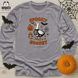 Spooky Goose Unisex Long Sleeve Tee Gift For Animal Lover