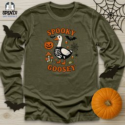 Spooky Goose Unisex Long Sleeve Tee Gift For Animal Lover