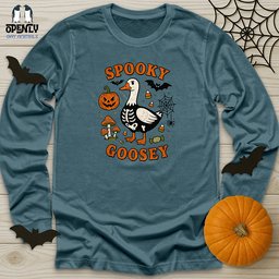 Spooky Goose Unisex Long Sleeve Tee Gift For Animal Lover