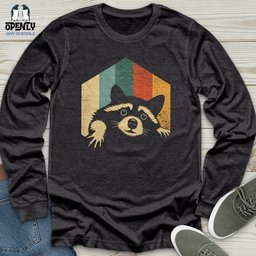Retro Raccoon Unisex Long Sleeve Tee Gift For Animal Lover