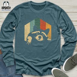 Retro Raccoon Unisex Long Sleeve Tee Gift For Animal Lover