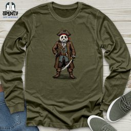 Pirate Panda Unisex Long Sleeve Tee Gift For Animal Lover