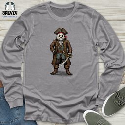 Pirate Panda Unisex Long Sleeve Tee Gift For Animal Lover