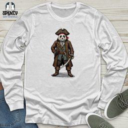Pirate Panda Unisex Long Sleeve Tee Gift For Animal Lover