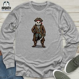 Pirate Panda Unisex Long Sleeve Tee Gift For Animal Lover