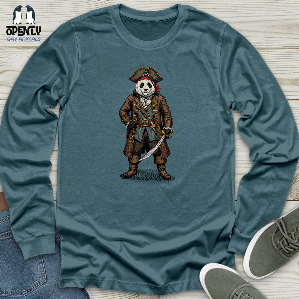 Pirate Panda Unisex Long Sleeve Tee Gift For Animal Lover