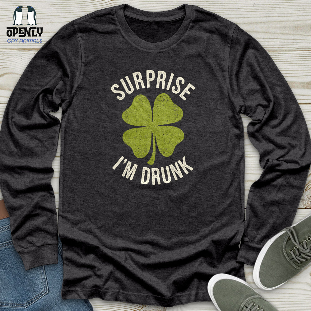 Surprise Im Drunk Unisex Long Sleeve Tee Gift For Animal Lover