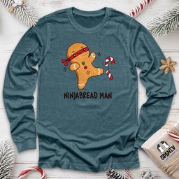 Ninjabread Man Unisex Long Sleeve Tee Gift For Animal Lover