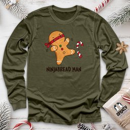 Ninjabread Man Unisex Long Sleeve Tee Gift For Animal Lover