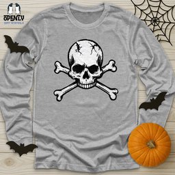 Skull Crossbones Unisex Long Sleeve Tee Gift For Animal Lover