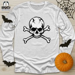 Skull Crossbones Unisex Long Sleeve Tee Gift For Animal Lover
