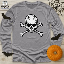 Skull Crossbones Unisex Long Sleeve Tee Gift For Animal Lover