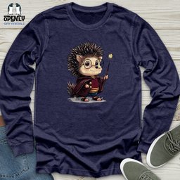 Hedgehog Wizard Charm Unisex Long Sleeve Tee Gift For Animal Lover