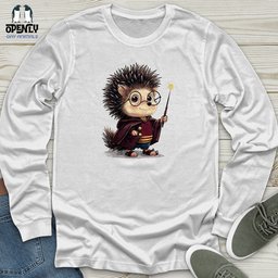Hedgehog Wizard Charm Unisex Long Sleeve Tee Gift For Animal Lover