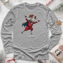Goat With Snowballs Unisex Long Sleeve Tee Gift For Animal Lover