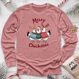Merry Chickmas Unisex Long Sleeve Tee Gift For Animal Lover