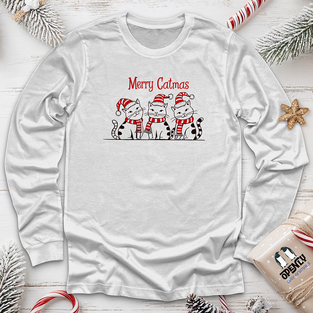 Merry Catmas Unisex Long Sleeve Tee Gift For Animal Lover