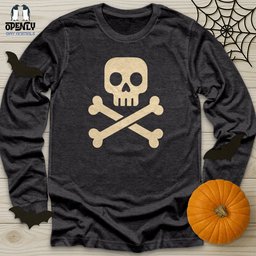 Rock Skull And Bones Unisex Long Sleeve Tee Gift For Animal Lover