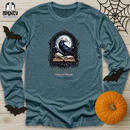 Once Upon A Midnight Dreary 2 Unisex Long Sleeve Tee Gift For Animal Lover