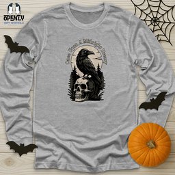 Once Upon A Midnight Dreary Unisex Long Sleeve Tee Gift For Animal Lover