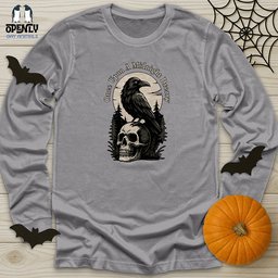 Once Upon A Midnight Dreary Unisex Long Sleeve Tee Gift For Animal Lover