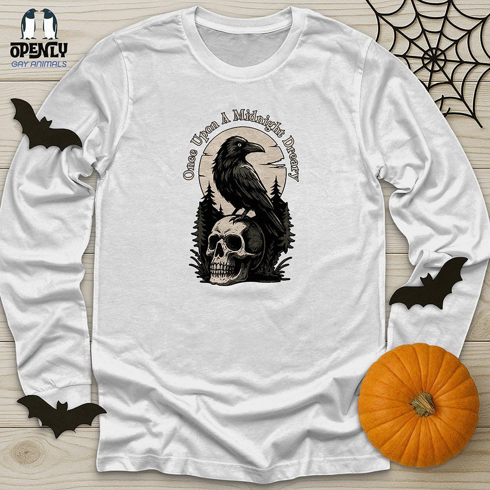 Once Upon A Midnight Dreary Unisex Long Sleeve Tee Gift For Animal Lover