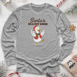 Santas Silliest Goose 2 Long Sleeve Tee Gift For Animal Lover