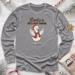 Santas Silliest Goose 2 Long Sleeve Tee Gift For Animal Lover