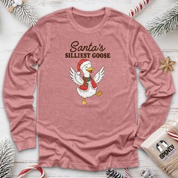 Santas Silliest Goose 2 Long Sleeve Tee Gift For Animal Lover