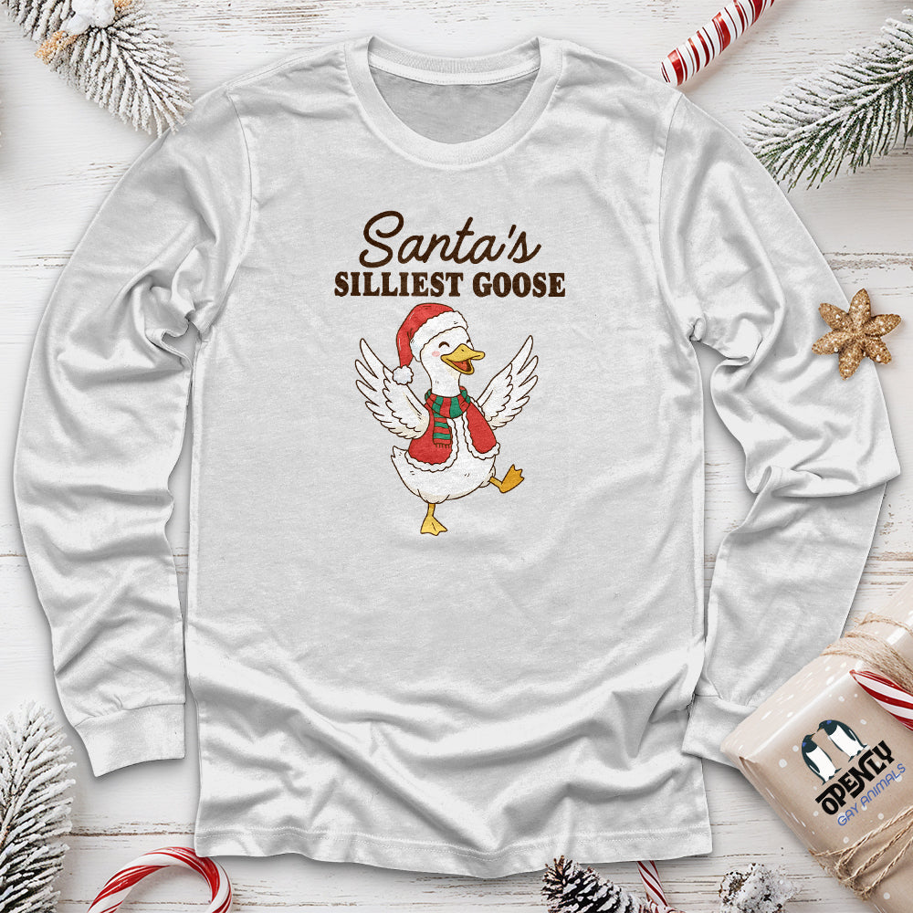 Santas Silliest Goose 2 Long Sleeve Tee Gift For Animal Lover