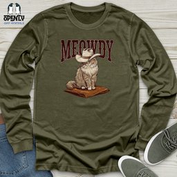Meowdy Unisex Long Sleeve Tee Gift For Animal Lover