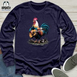 Rooster Playing Gutter Unisex Long Sleeve Tee Gift For Animal Lover