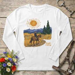 Gogh Riding English Long Sleeve Tee Gift For Horse Lover