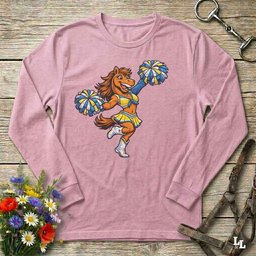 Cheerleader Longsleeve Tee Long Sleeve Shirt Gift For Horse Lover
