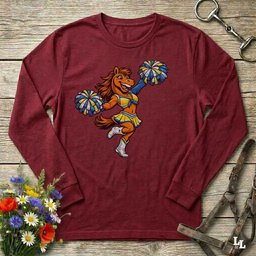 Cheerleader Longsleeve Tee Long Sleeve Shirt Gift For Horse Lover