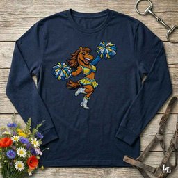 Cheerleader Longsleeve Tee Long Sleeve Shirt Gift For Horse Lover