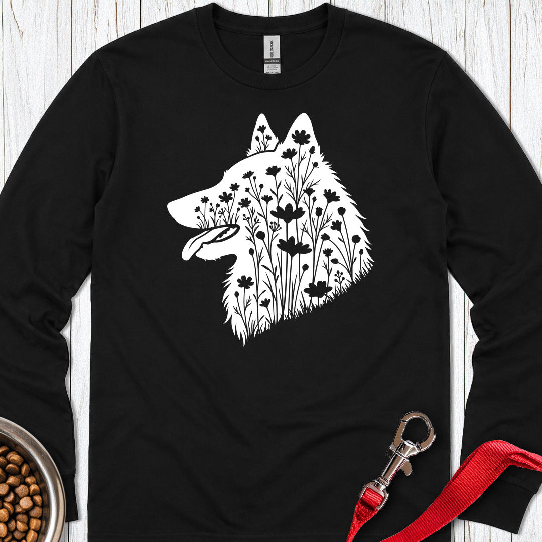 Belgian Tervuren Flowers Long Sleeve Shirt Gift For Dog Lover