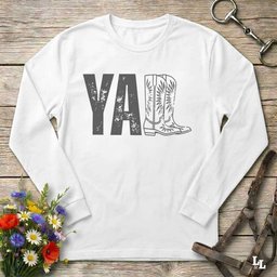 Yall Boots Long Sleeve Tee Gift For Horse Lover