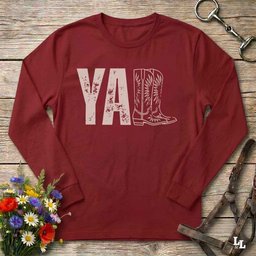 Yall Boots Long Sleeve Tee Gift For Horse Lover