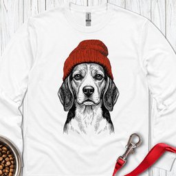 Beagle Beanie Long Sleeve Shirt Gift For Dog Lover