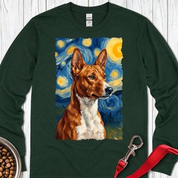 Basenji Van Gogh Long Sleeve Shirt Gift For Dog Lover