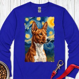 Basenji Van Gogh Long Sleeve Shirt Gift For Dog Lover